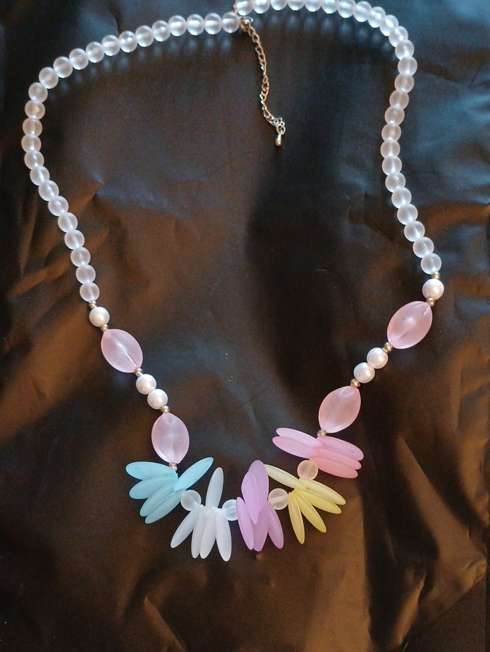 Pastel Multicolor Bead Statement Necklace - Women Jewelry
